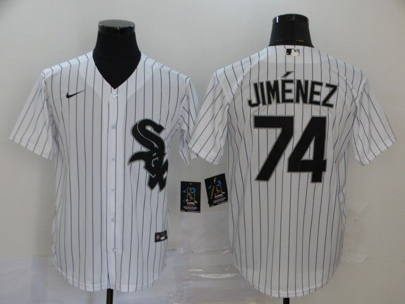 Men Chicago White Sox 74 Jimenez White Game Nike MLB Jerseys